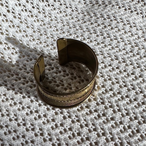 Gold Textured Cuff Bracelet - Picture 4 of 4